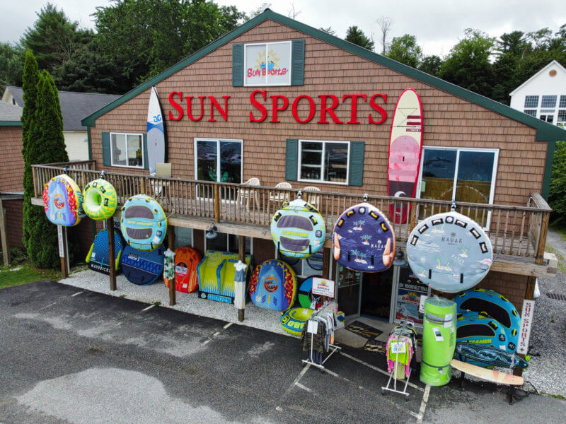 The exterior of the Sun Sports+ Store located on the causeway 